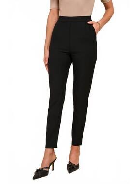 NWT Lulus Kick It Black High Waisted Trouser Pants Size XL